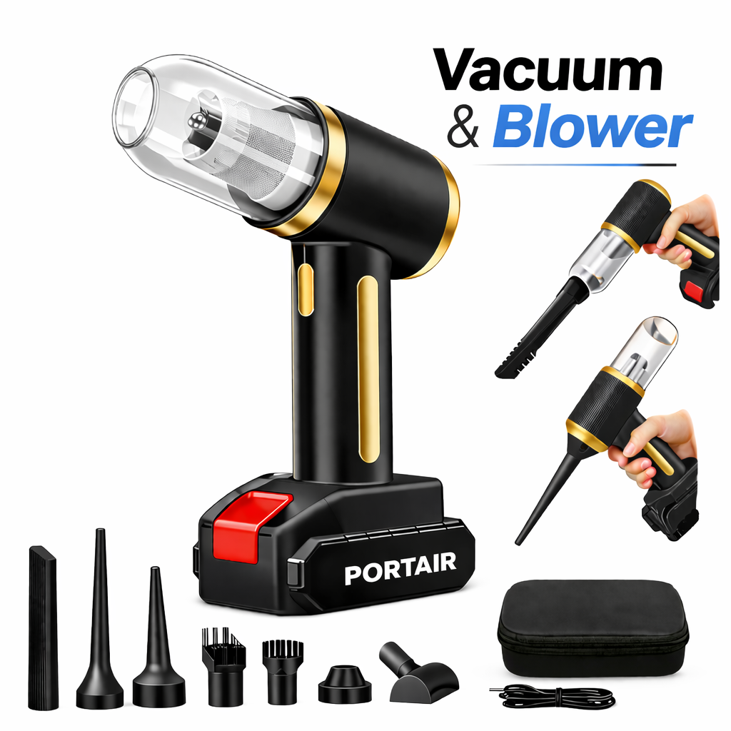 PORTAIR™ 21000 Pa Suction Power 4 in 1 Rechargeable 6000mAh Cordless Vacuum Cleaner & Blower