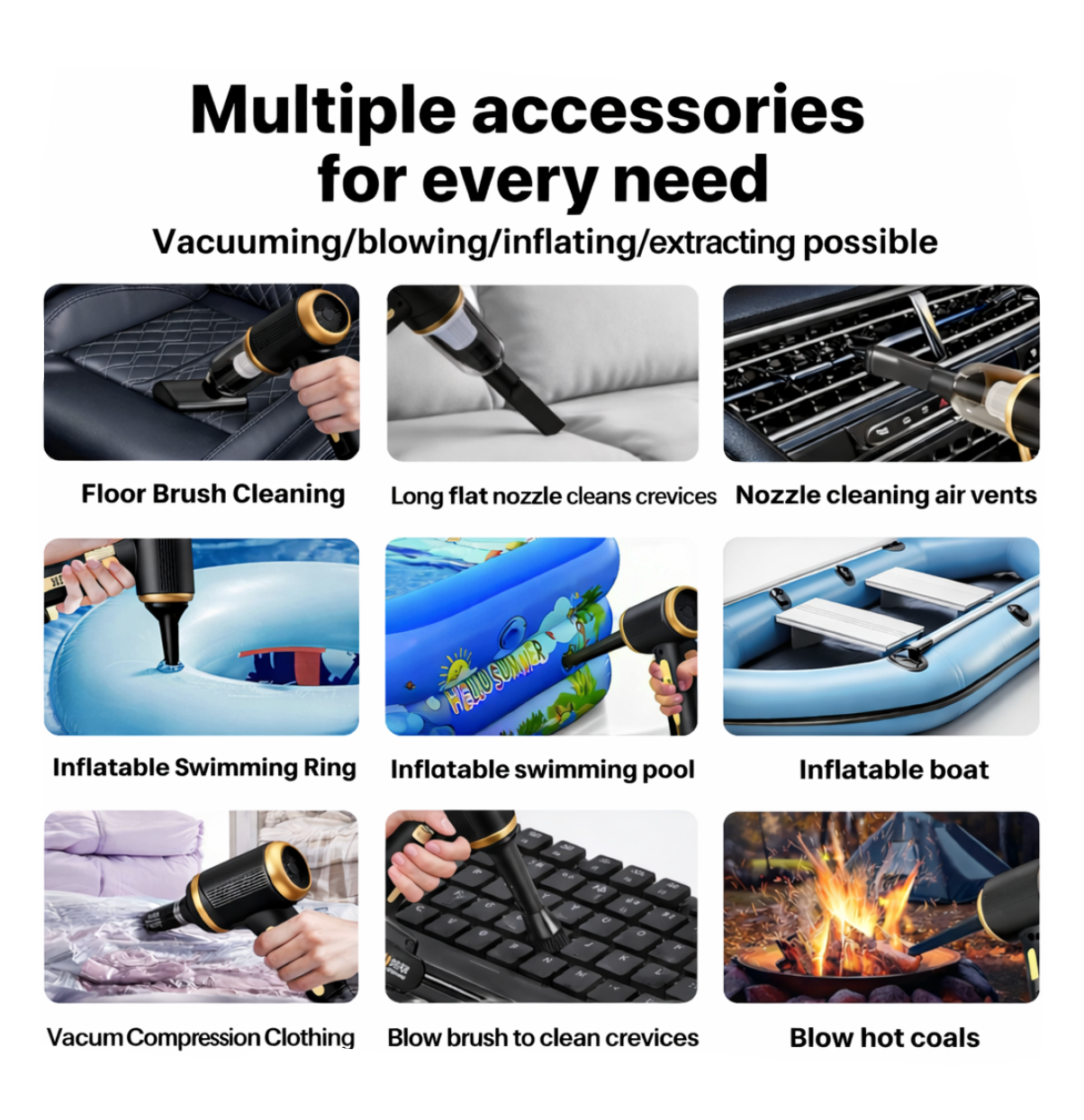 PORTAIR™ 21000 Pa Suction Power 4 in 1 Rechargeable 6000mAh Cordless Vacuum Cleaner & Blower